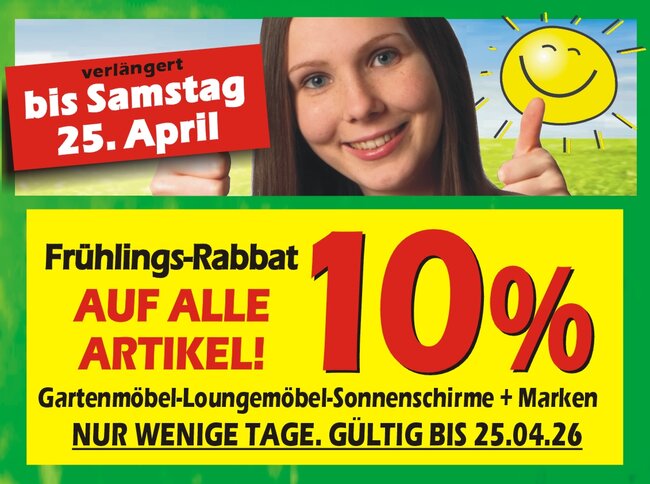 Gartenmöbel-Bacz 10% Aktion Helmstadt