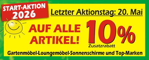 Gartenmöbel Bacz 10% Letzter Tag 20.05.2026