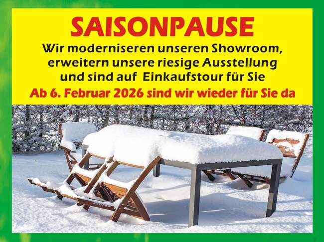 Saisonpause Gartenmöbel-Bacz
